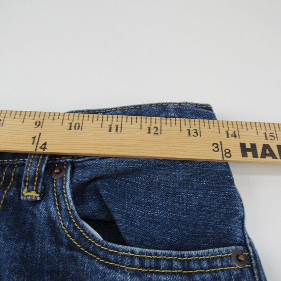 Levi Red Tab 502 Regular Women's Taper Mid Rise Distressed Jeans Size 12 - Picture 5 of 10